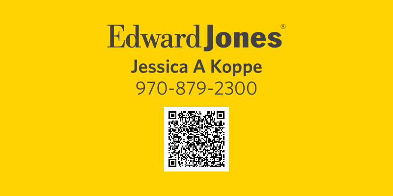 Jessica Koppe with Edward Jones sponsorship logo